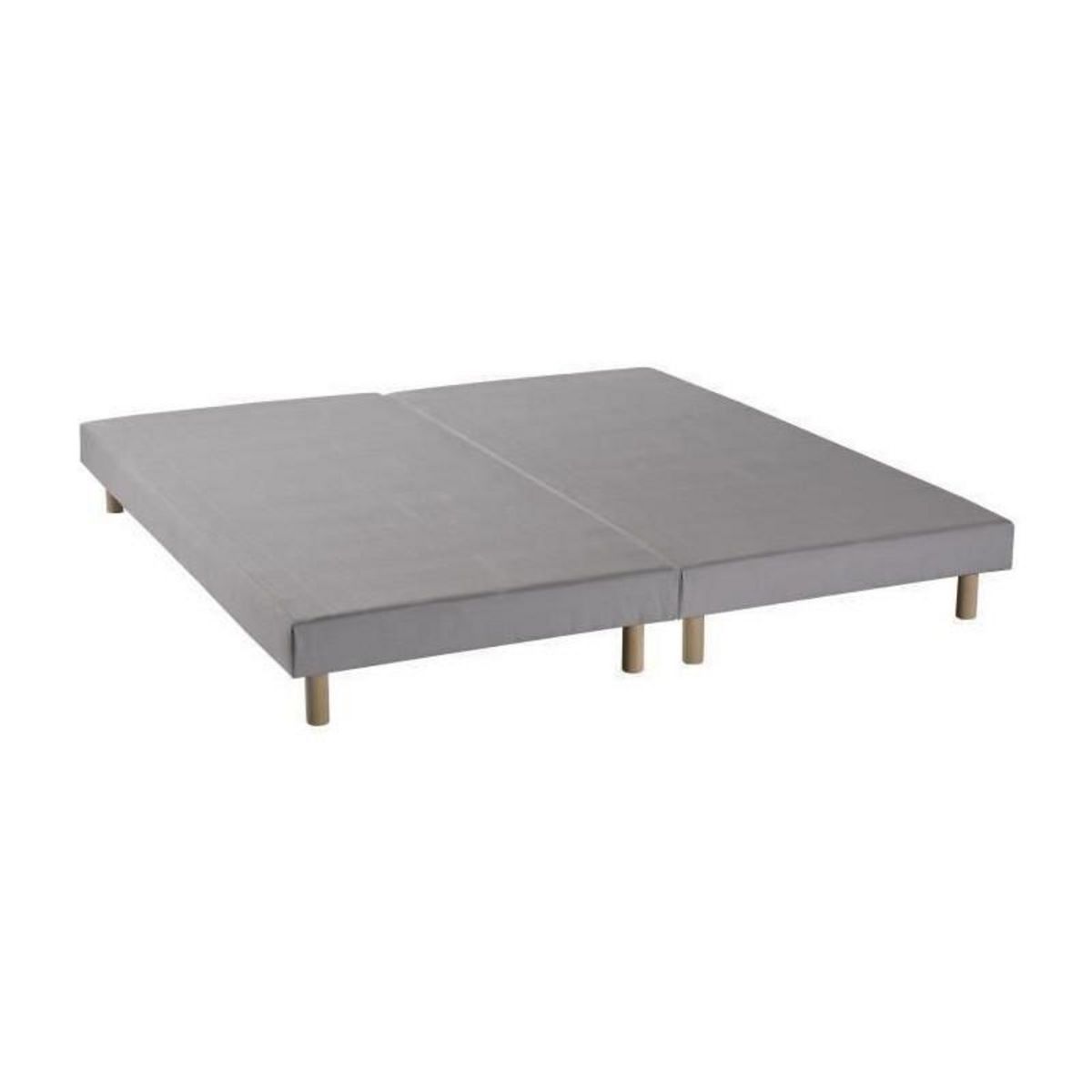 FINLANDEK Sommiers tapissiers a lattes x 2 - 160 x 200 - Bois massif gris + pieds - FINLANDEK Rakenne