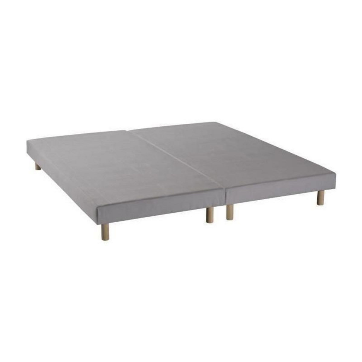 FINLANDEK Sommiers tapissiers a lattes x 2 - 160 x 200 - Bois massif gris + pieds - FINLANDEK Rakenne
