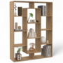 Voir la diapositive 1 : ID MARKET Etagère bibliothèque COLETTE avec 11 compartiments effet bois H.143 cm