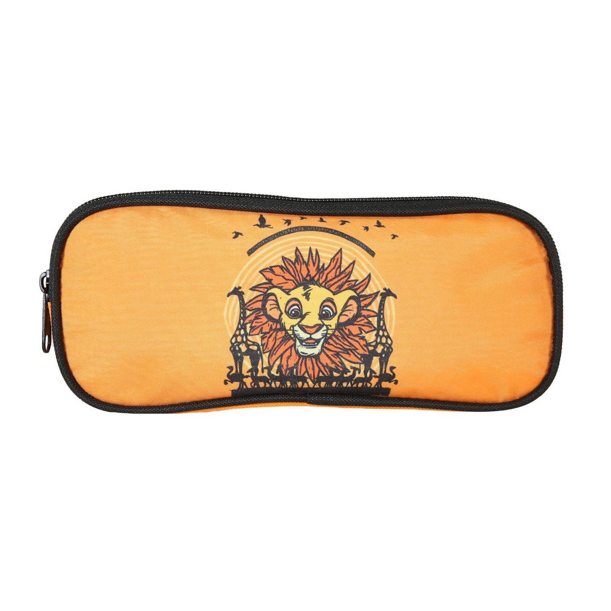 Bagtrotter Bagtrotter - Le Roi Lion - Trousse Scolaire Rectangulaire - Orange - 2 Compartiments Zippés - 23x7x10cm - Matière Polyester - Accessoire et Papeterie Scolaire