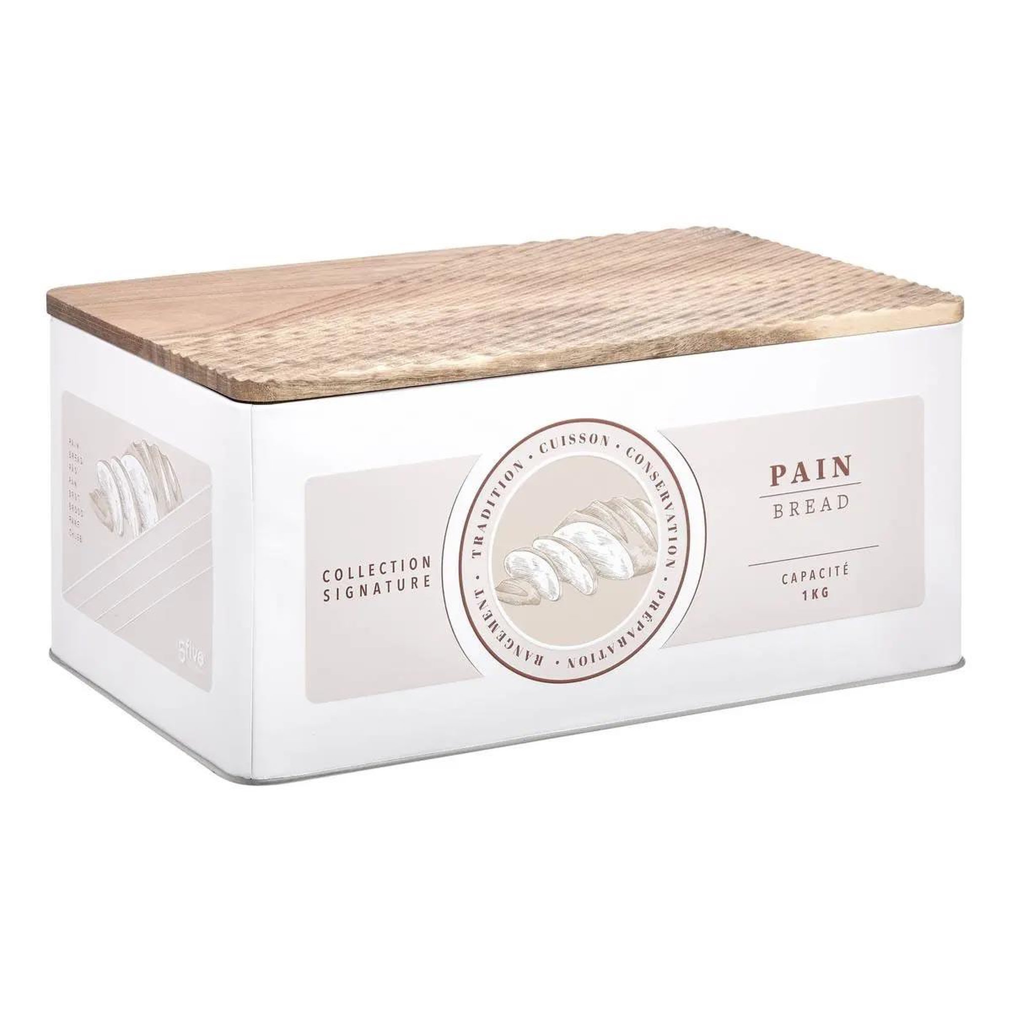 FIVE Boîte à pain & planche à découper  signature  32cm crème