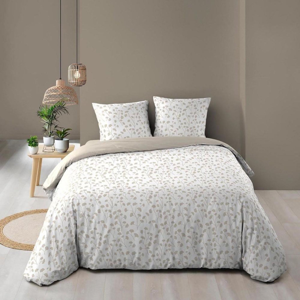 Douceur d'Intérieur Housse de couette 240x220 + 2 taies 100% coton 57fils