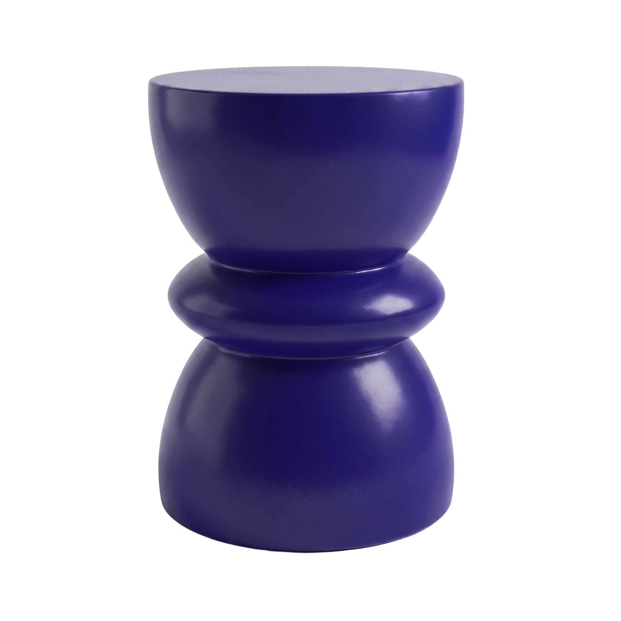 MAISON PAVANE Table d'appoint ronde bleu roi en fibre d'argile effet béton d35 cm-maupiti