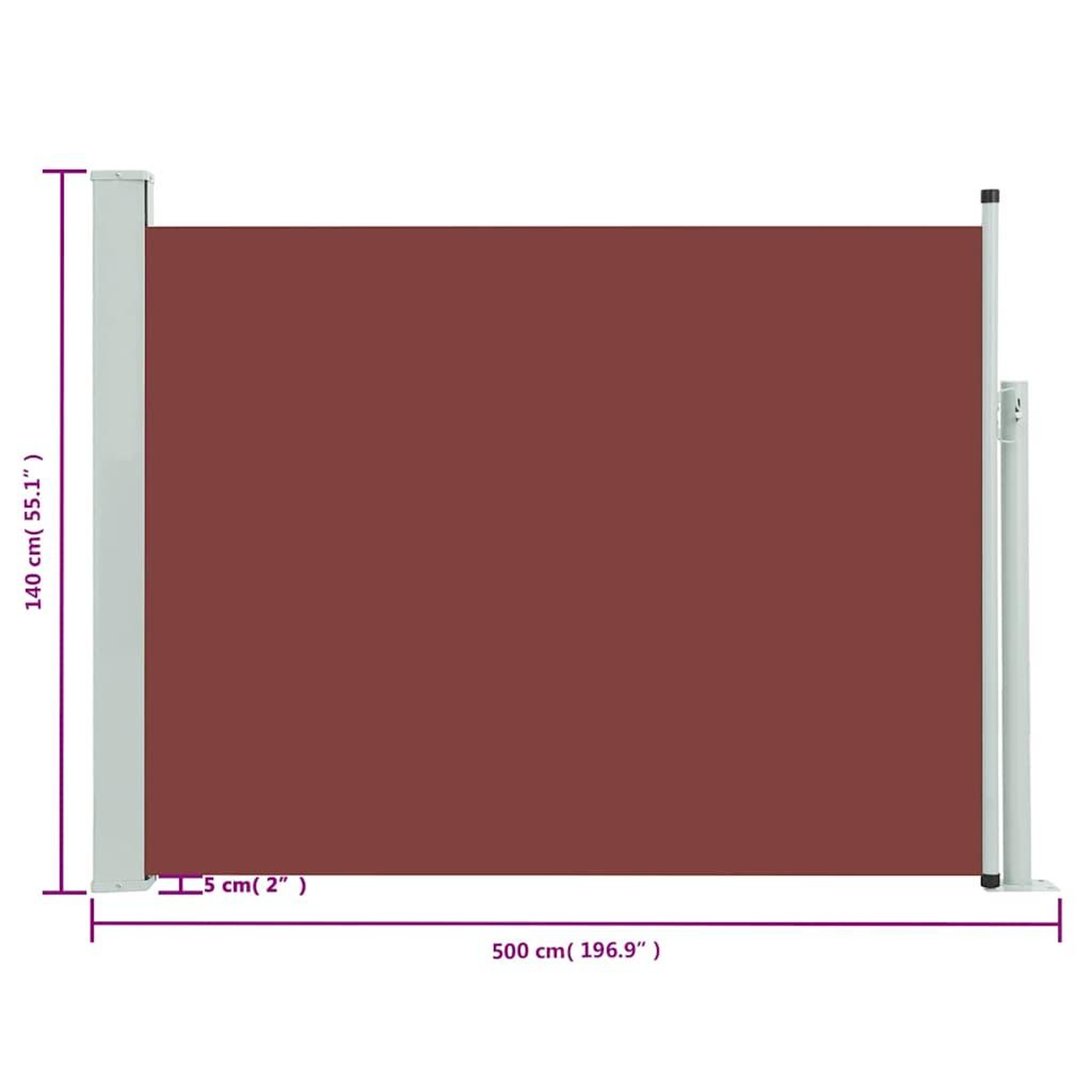 Voir la diapositive 6 : VIDAXL Auvent lateral retractable de patio 140x500 cm Marron