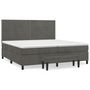 Voir la diapositive 2 : VIDAXL Sommier a lattes de lit et matelas Gris fonce 200x200cm Velours