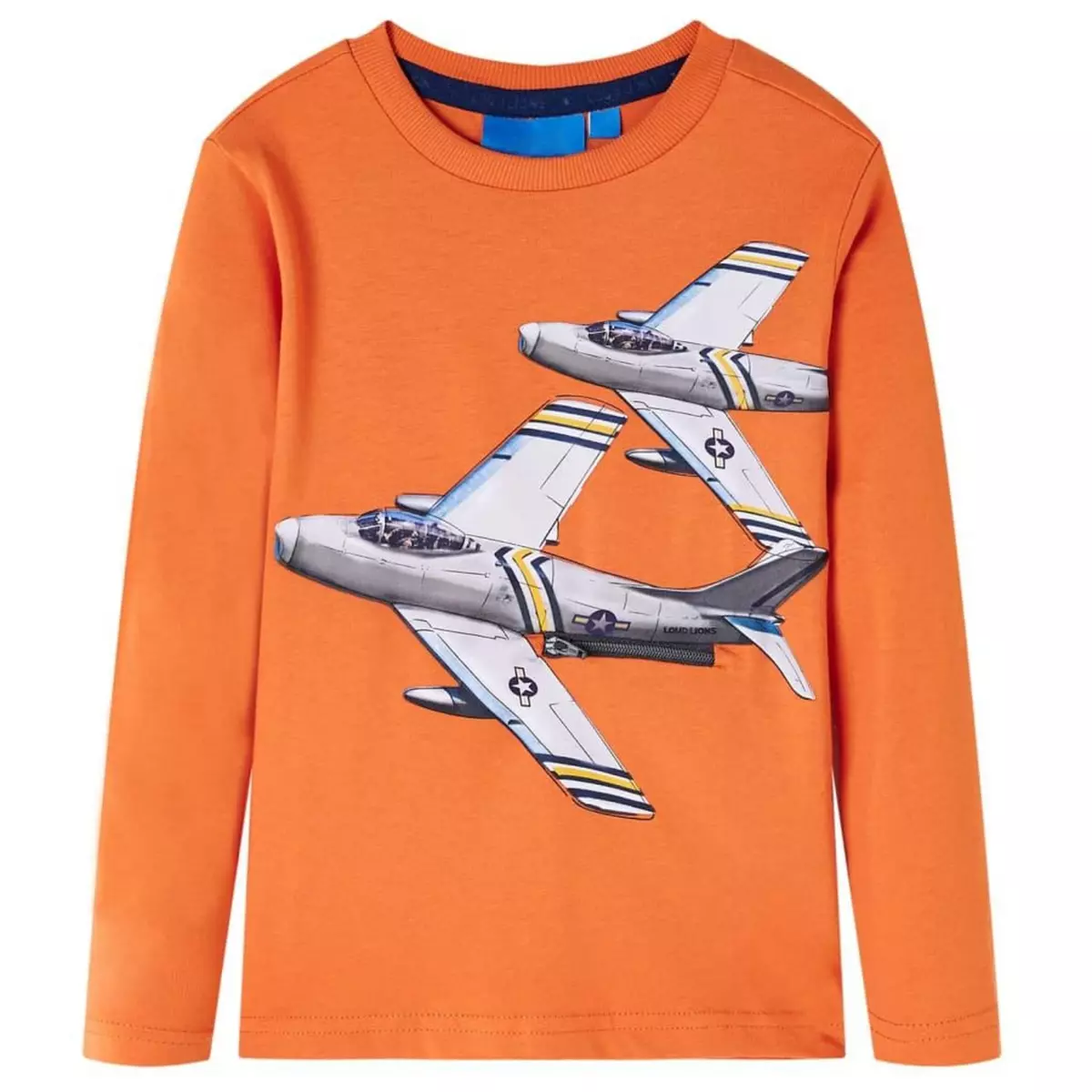 VIDAXL T-shirt enfants manches longues orange fonce 140