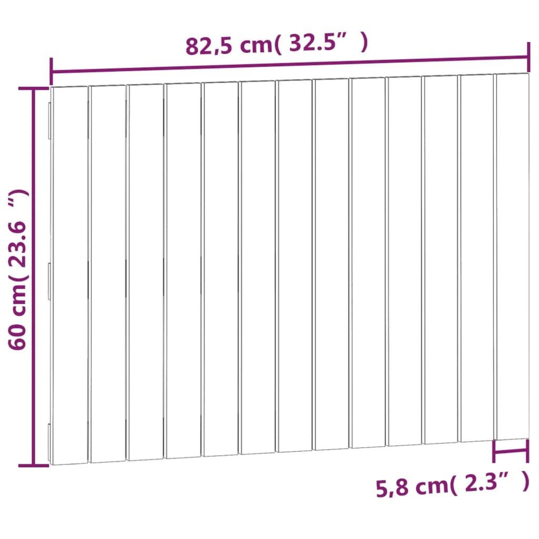 Voir la diapositive 6 : VIDAXL Tete de lit murale Noir 82,5x3x60 cm Bois massif de pin