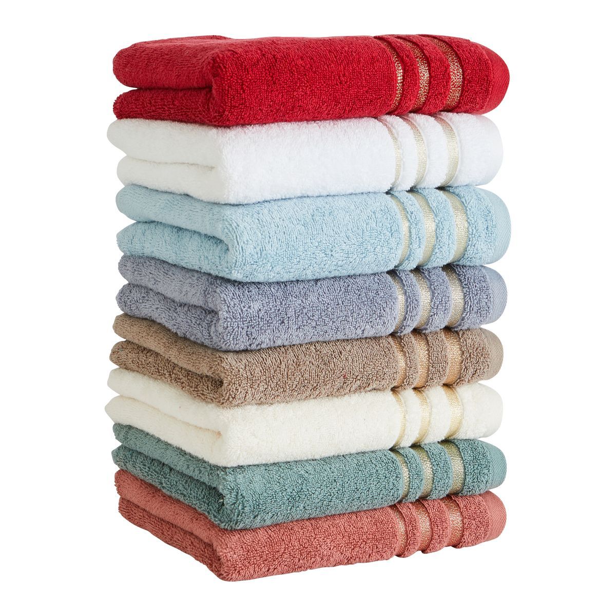 ACTUEL Serviette unie en coton liteau Lurex 500 g/m² SANDY 