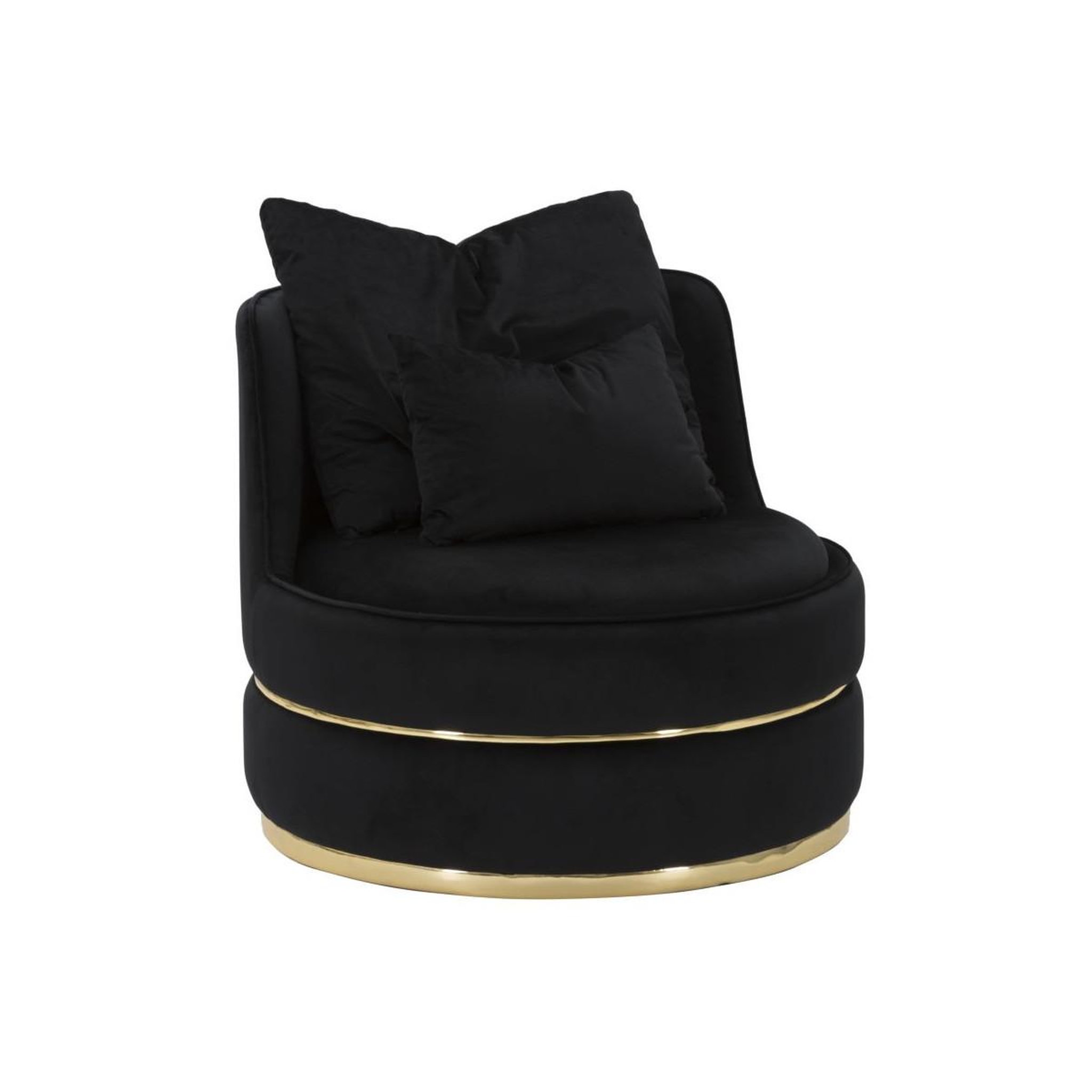 Paris Prix Fauteuil en Velours Design  Paris  84cm Noir & Or