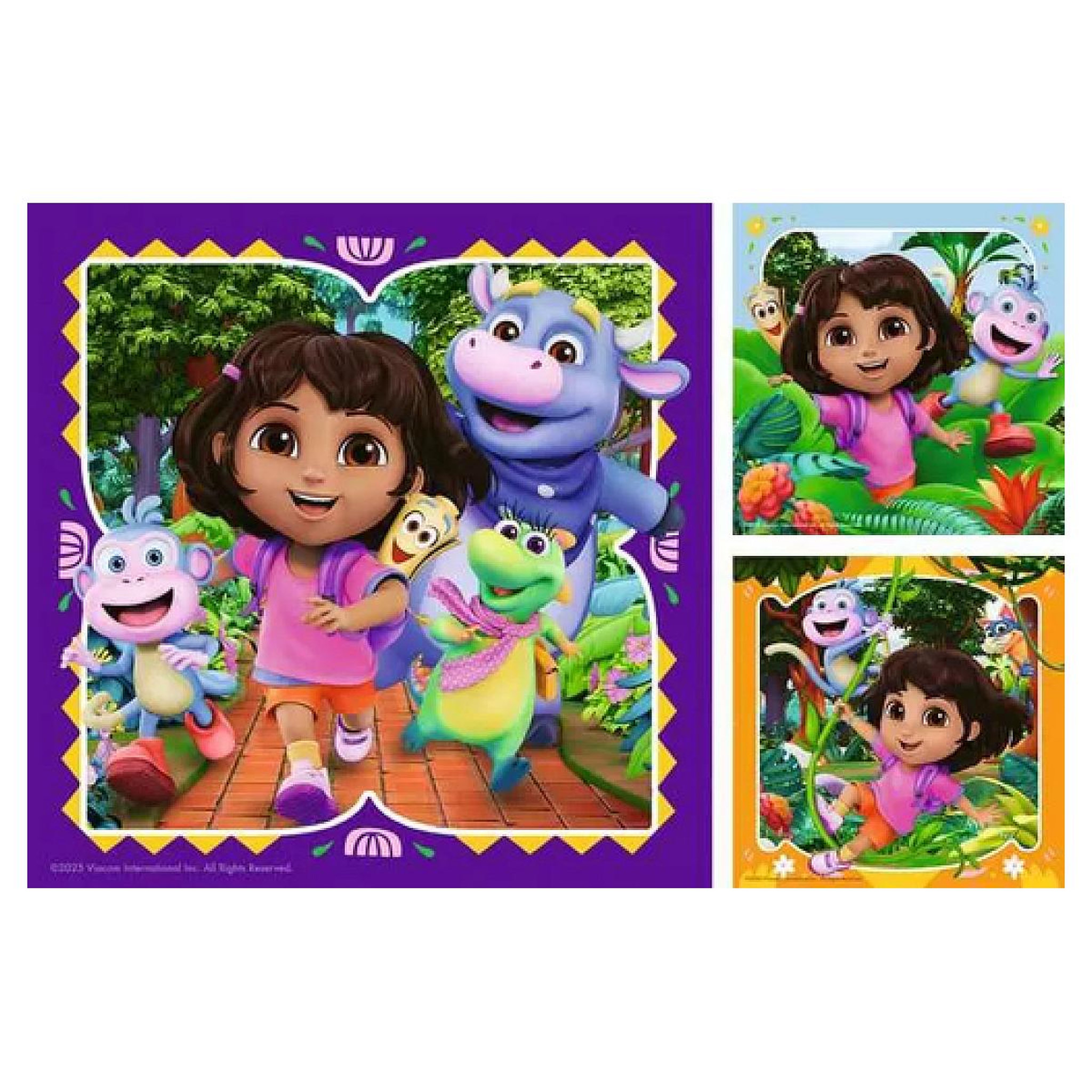 RAVENSBURGER Puzzle 3x49 pieces - Pret pour l'exploration / Dora