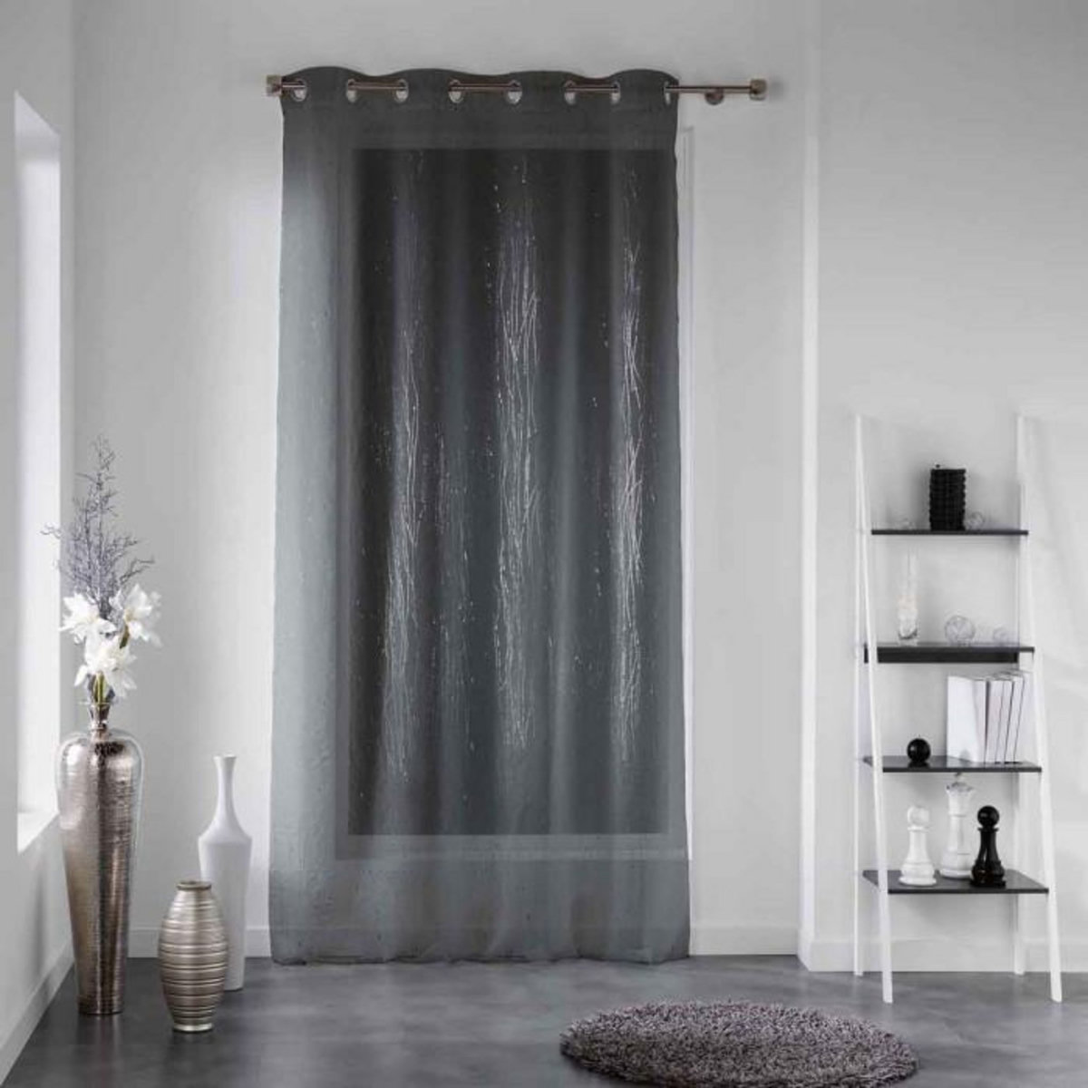 Paris Prix Rideau Voilage à Œillets  Filiane  140x180cm Anthracite