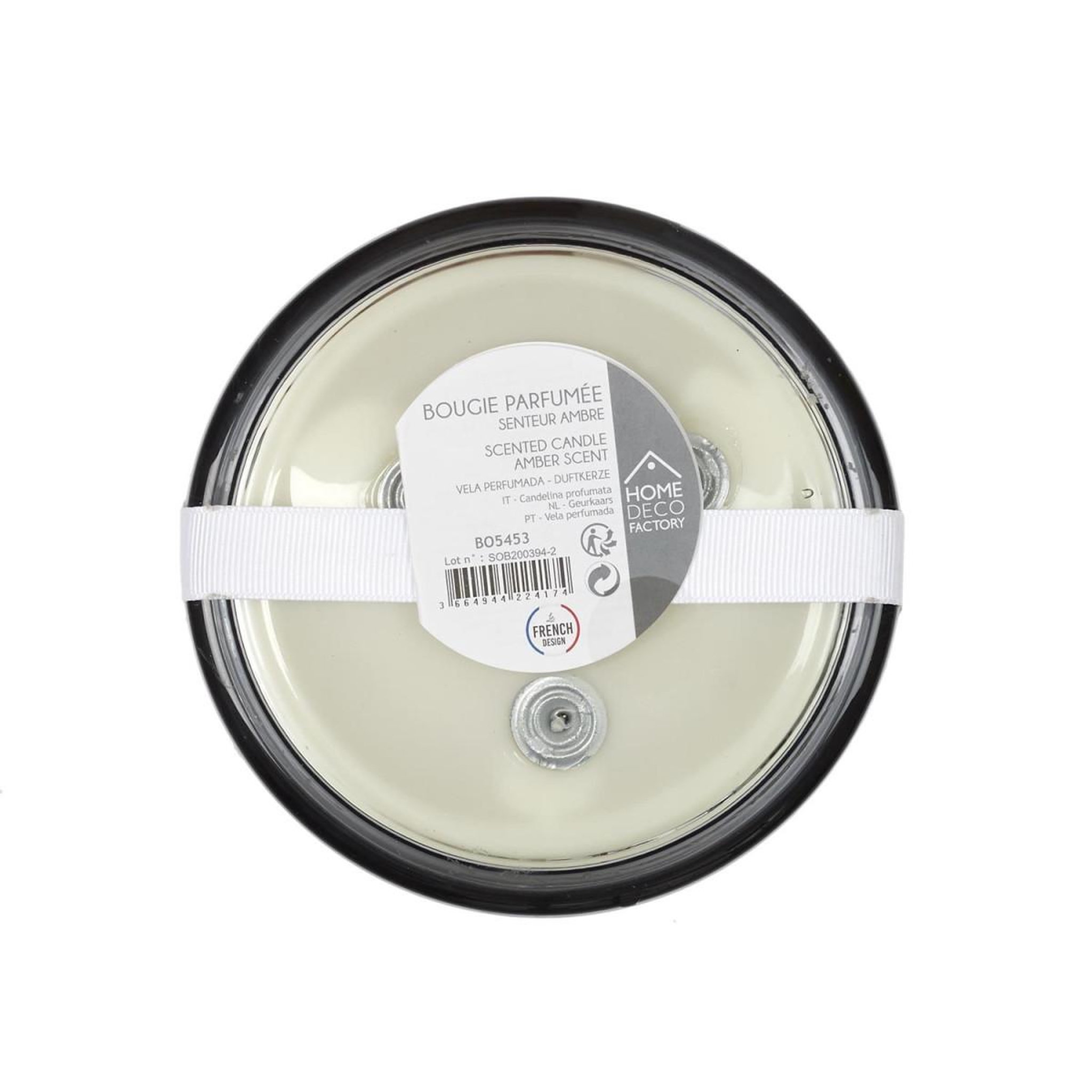 Voir la diapositive 2 : The Home Deco Factory Bougie parfumée 3 mèches  harmony  13cm ambre