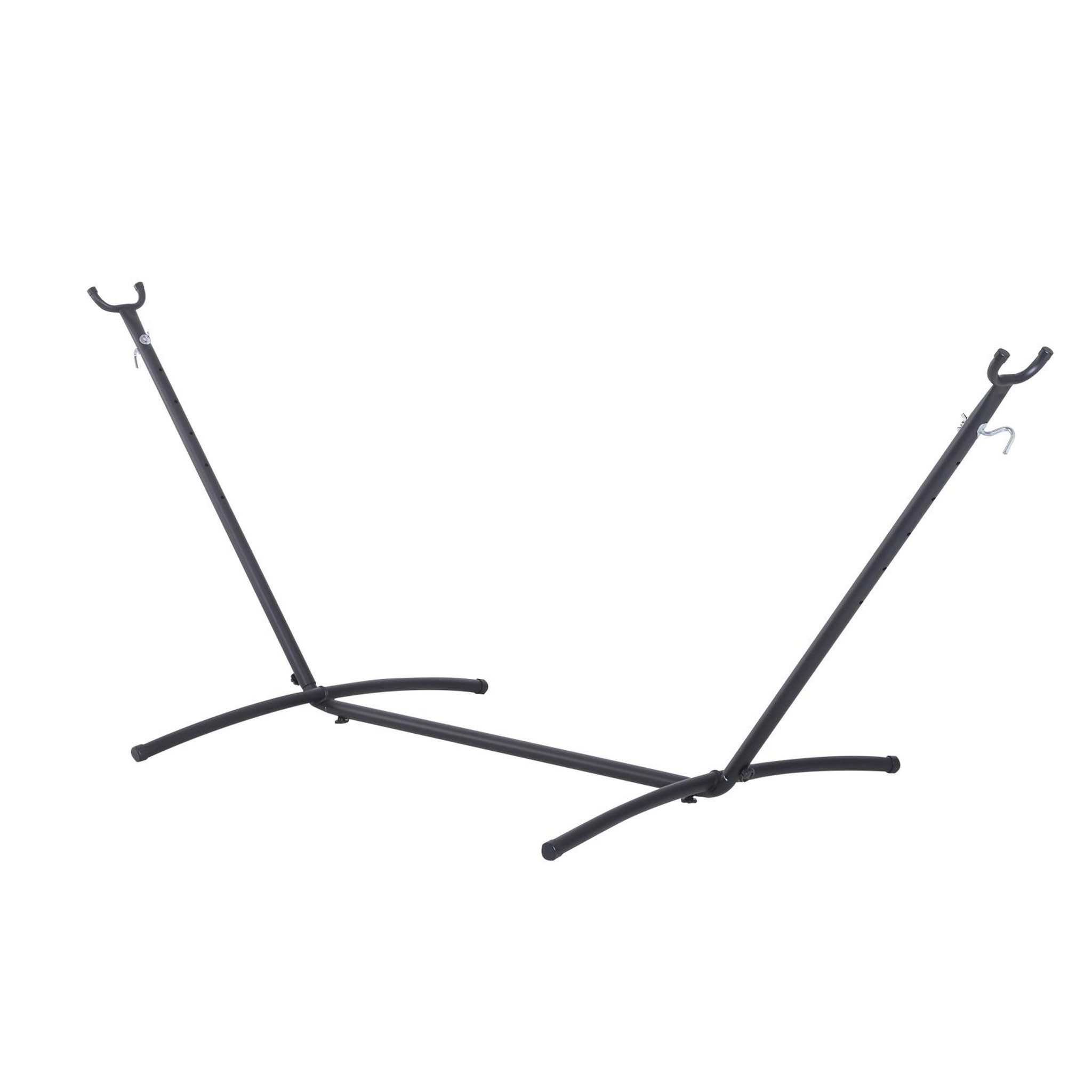 OUTSUNNY Support pied de hamac structure robuste métal époxy noir hauteur réglable 6 niveaux dim. 2,80L x 1,20l x 1,10H m