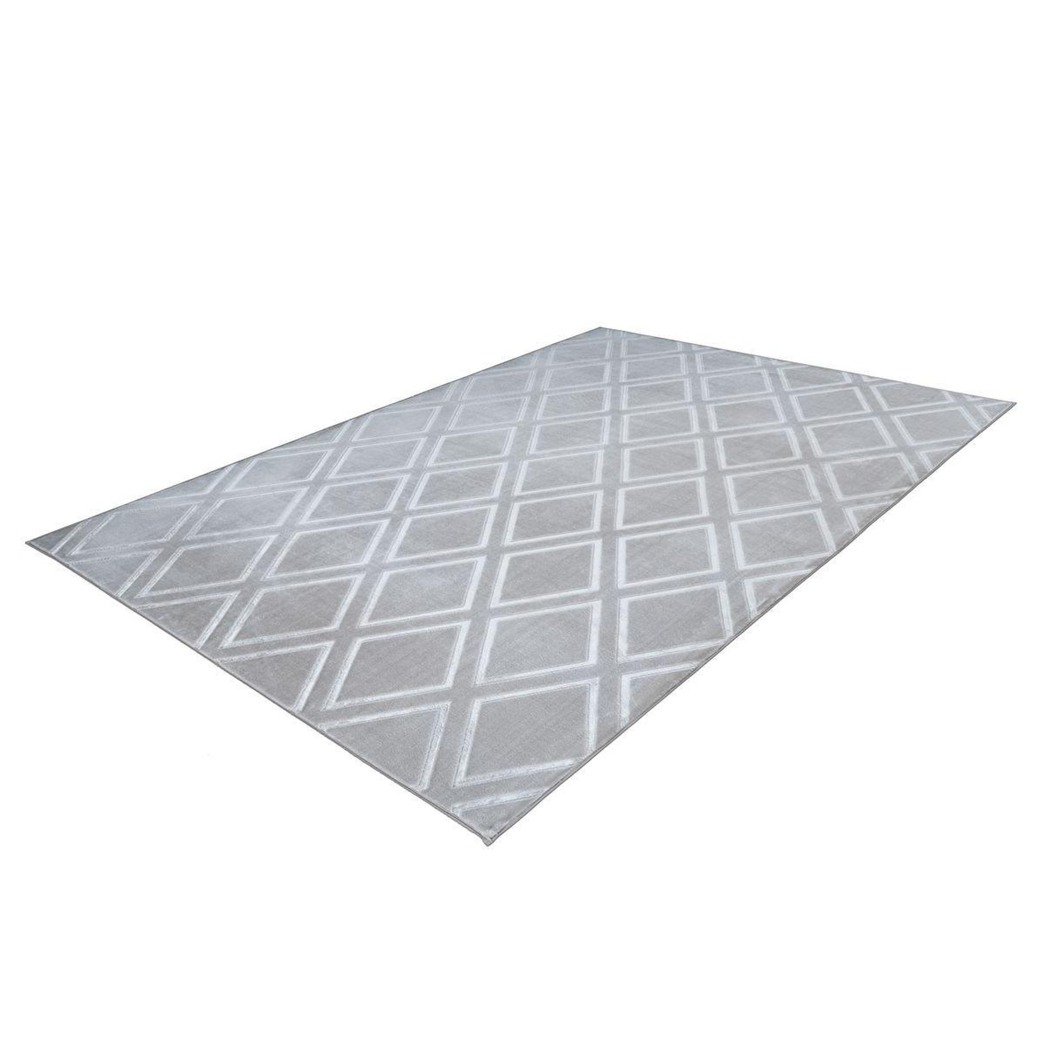 Voir la diapositive 4 : Paris Prix Tapis imprimé losange fait main  monroe iii  gris bleu