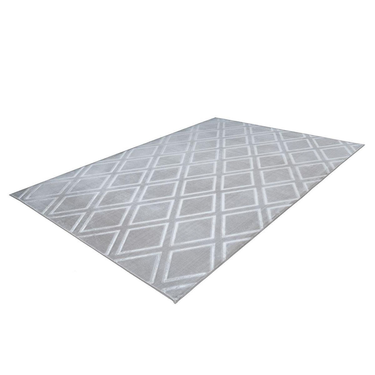 Paris Prix Tapis Imprimé Losange Fait Main  Monroe III  Gris Bleu