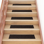 VIDAXL Tapis d'escalier autocollants Rectangulaire 15 pcs 76x20 cm