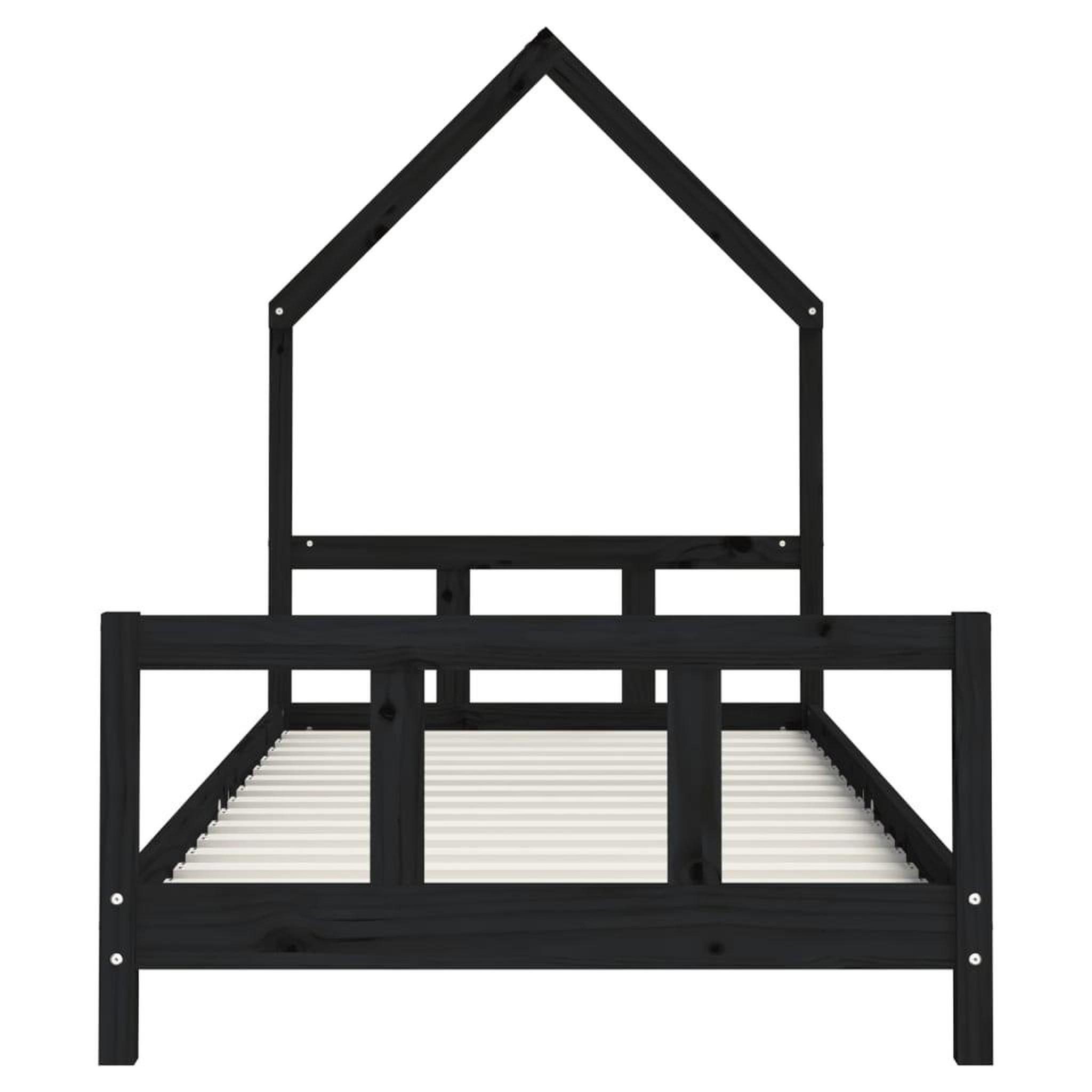 Voir la diapositive 4 : VIDAXL Cadre de lit pour enfants noir 90x200 cm bois de pin massif