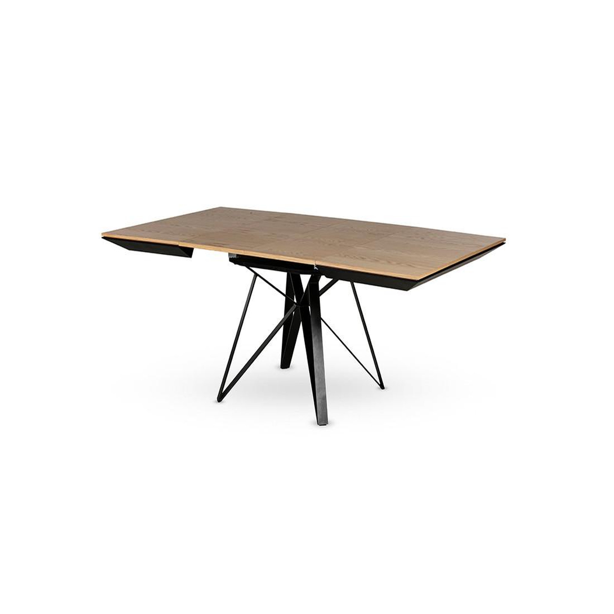 Voir la diapositive 5 : LISA DESIGN Belize - table à manger carrée extensible - effet bois et métal - 4 à 8 personnes