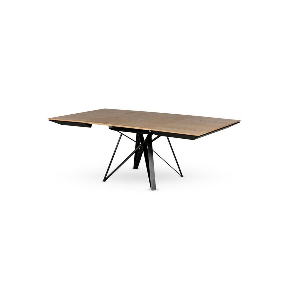 LISA DESIGN Belize - table à manger carrée extensible - effet bois et métal - 4 à 8 personnes