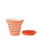 Voir la diapositive 2 : Paris Prix Pot Avec Soucoupe en Céramique  Granada Rayure  35cm Orange