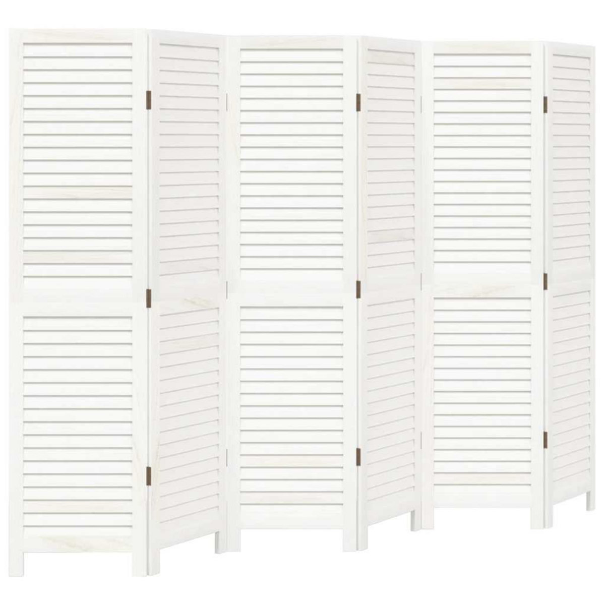 VIDAXL Cloison de separation 6 panneaux blanc bois de paulownia massif