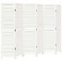 Voir la diapositive 2 : VIDAXL Cloison de separation 6 panneaux blanc bois de paulownia massif