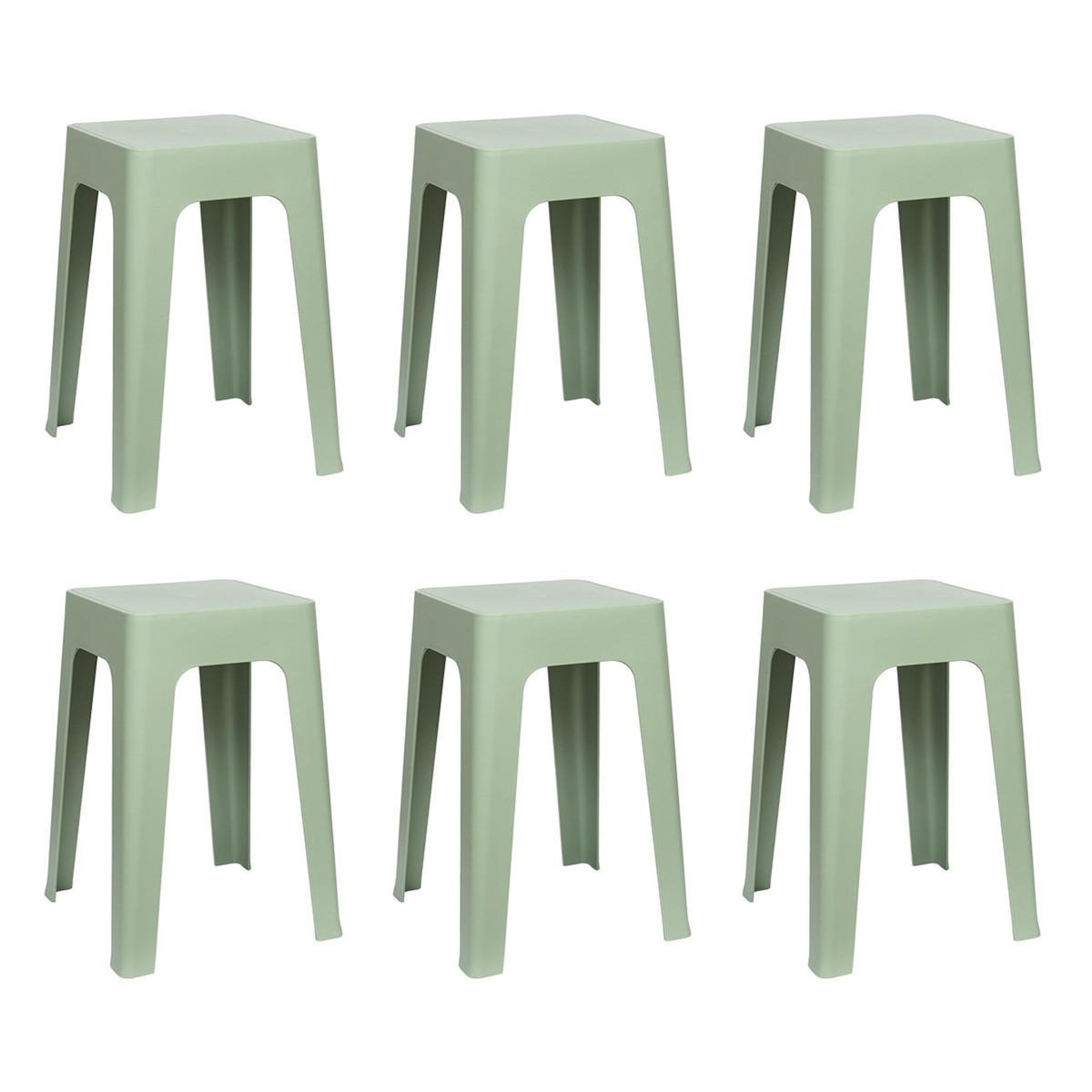 Paris Prix Lot de 6 Tabourets Empilables  Spectra  47cm Vert