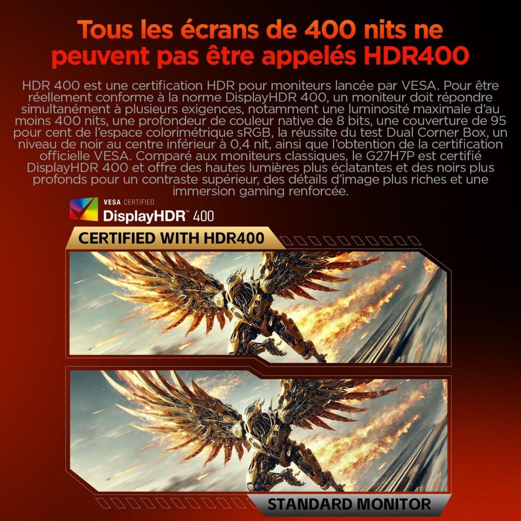 Voir la diapositive 5 : HKC Ecran pc gamer 27  dual mode 4k uhd 160 hz / fhd 320 hz fast ips hdr400 - g27h7p