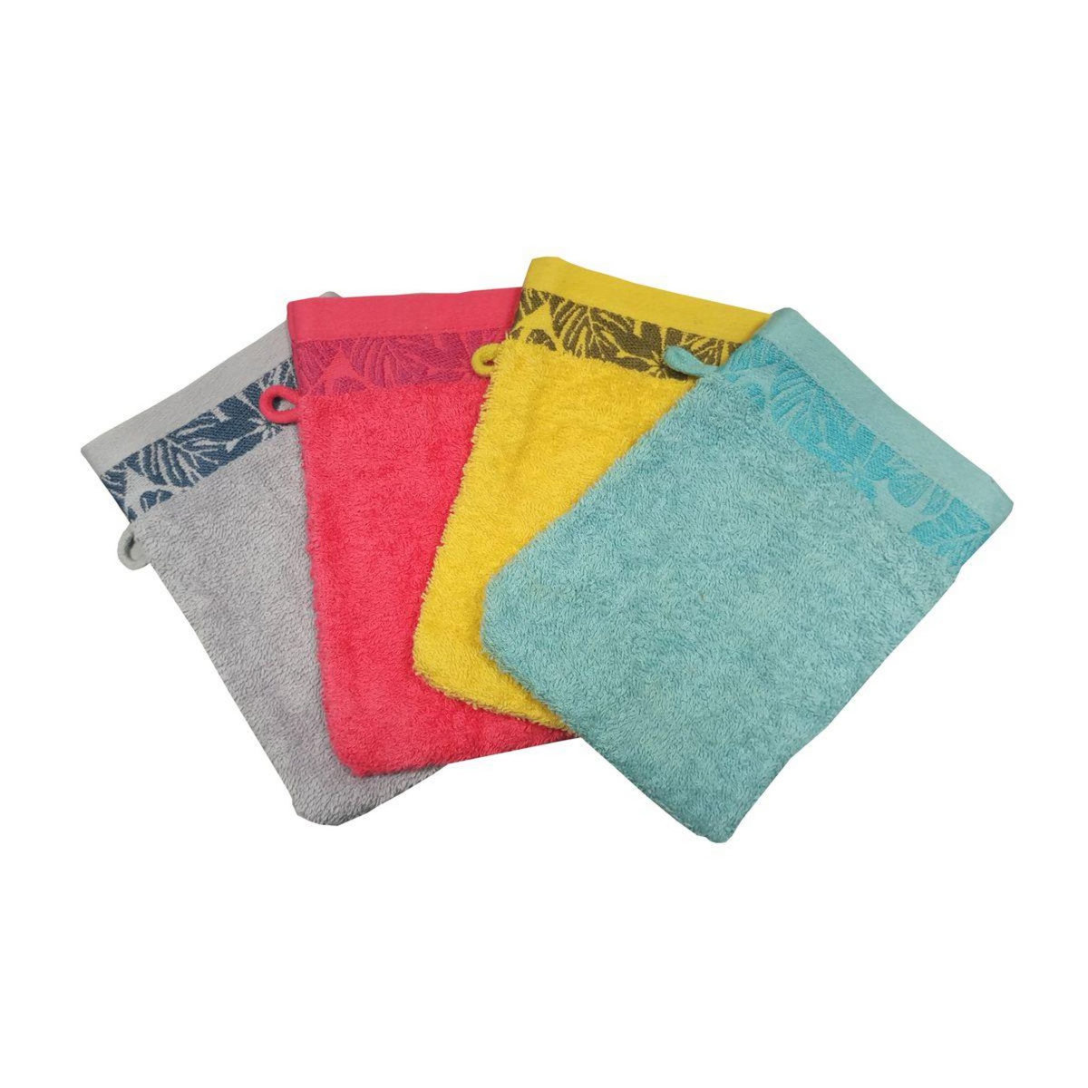 ACTUEL Lot de 2 gants de toilette fantaisie en coton 450 g/m² PARADISE