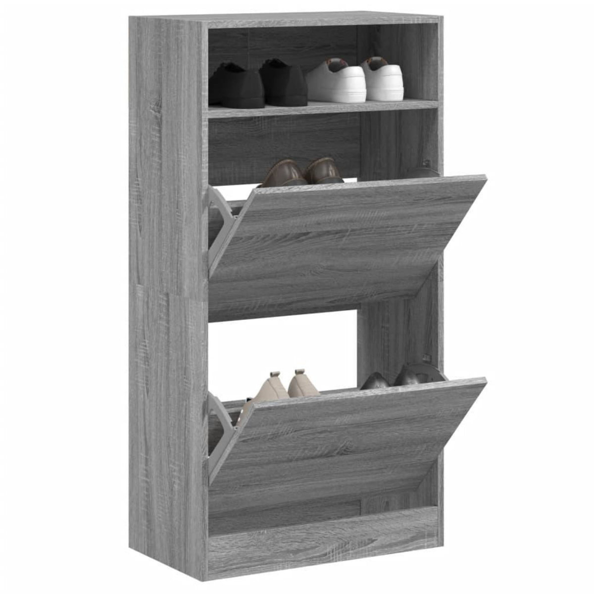 VIDAXL Armoire a chaussures Sonoma gris 60x34x116 cm Bois d'ingenierie