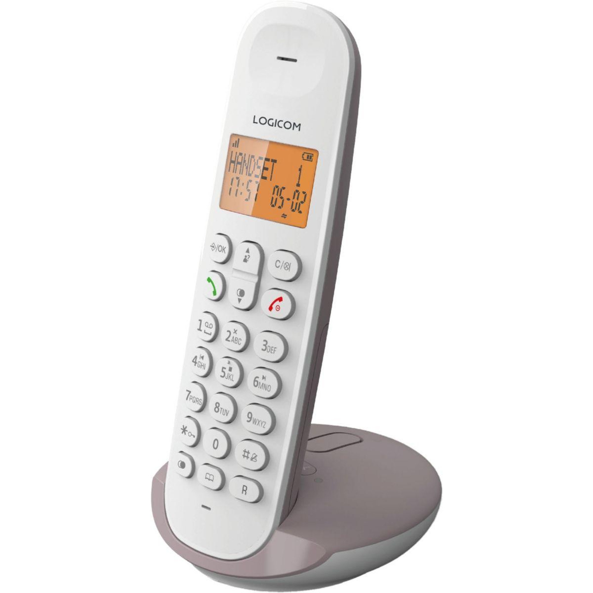 Logicom Téléphone sans fil Iloa Solo Répondeur Taupe