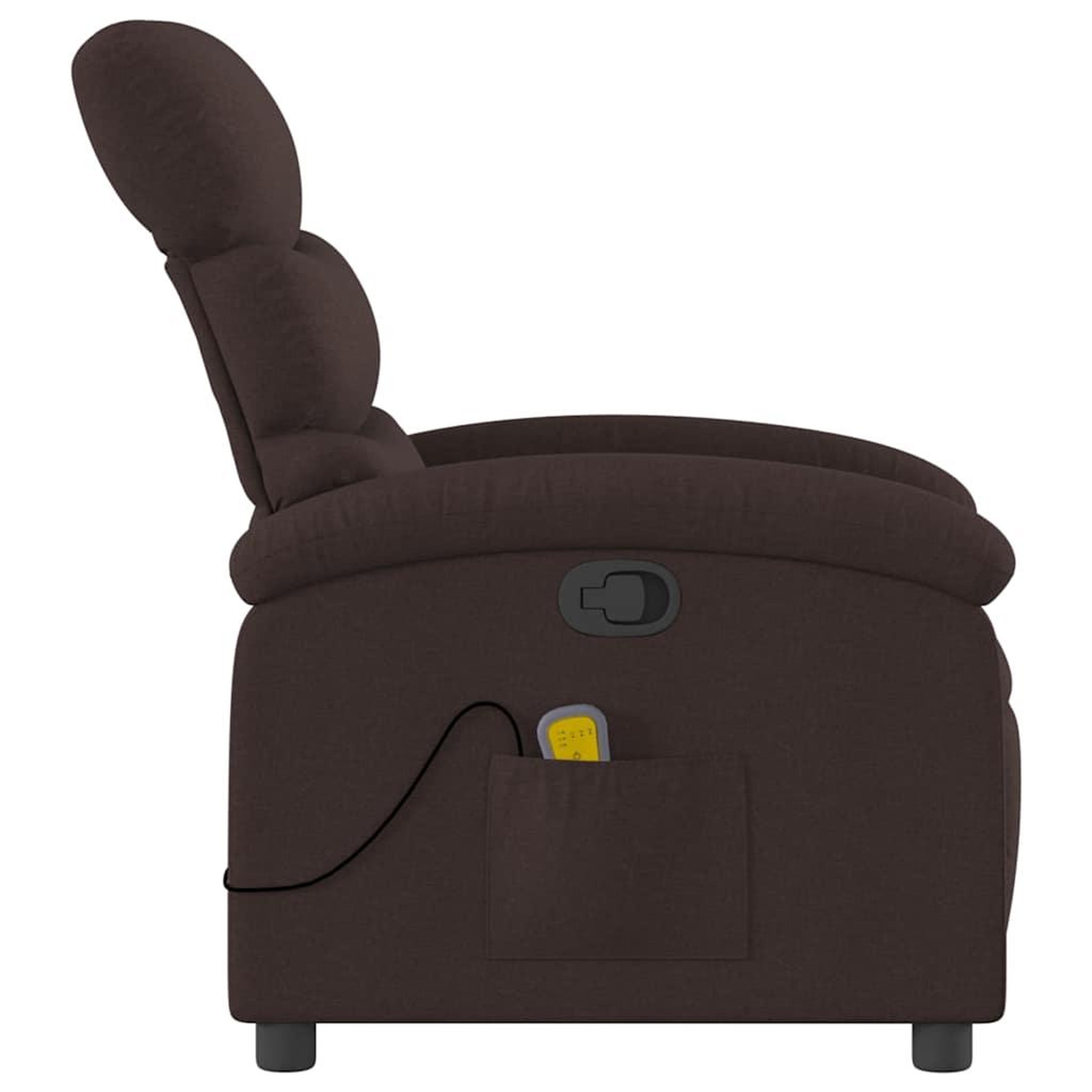 Voir la diapositive 5 : VIDAXL Fauteuil de massage inclinable Marron fonce Tissu