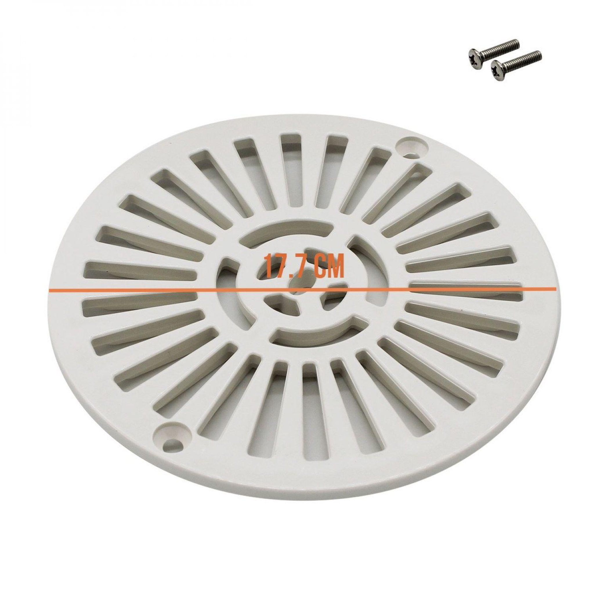Voir la diapositive 2 : Astral Grille bonde de fond ronde avec vis pour piscine liner - Diam 17,7 cm - Blanc