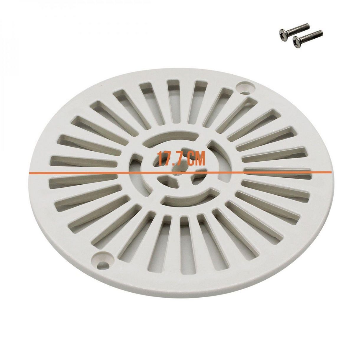 Astral Grille bonde de fond ronde avec vis pour piscine liner - Diam 17,7 cm - Blanc