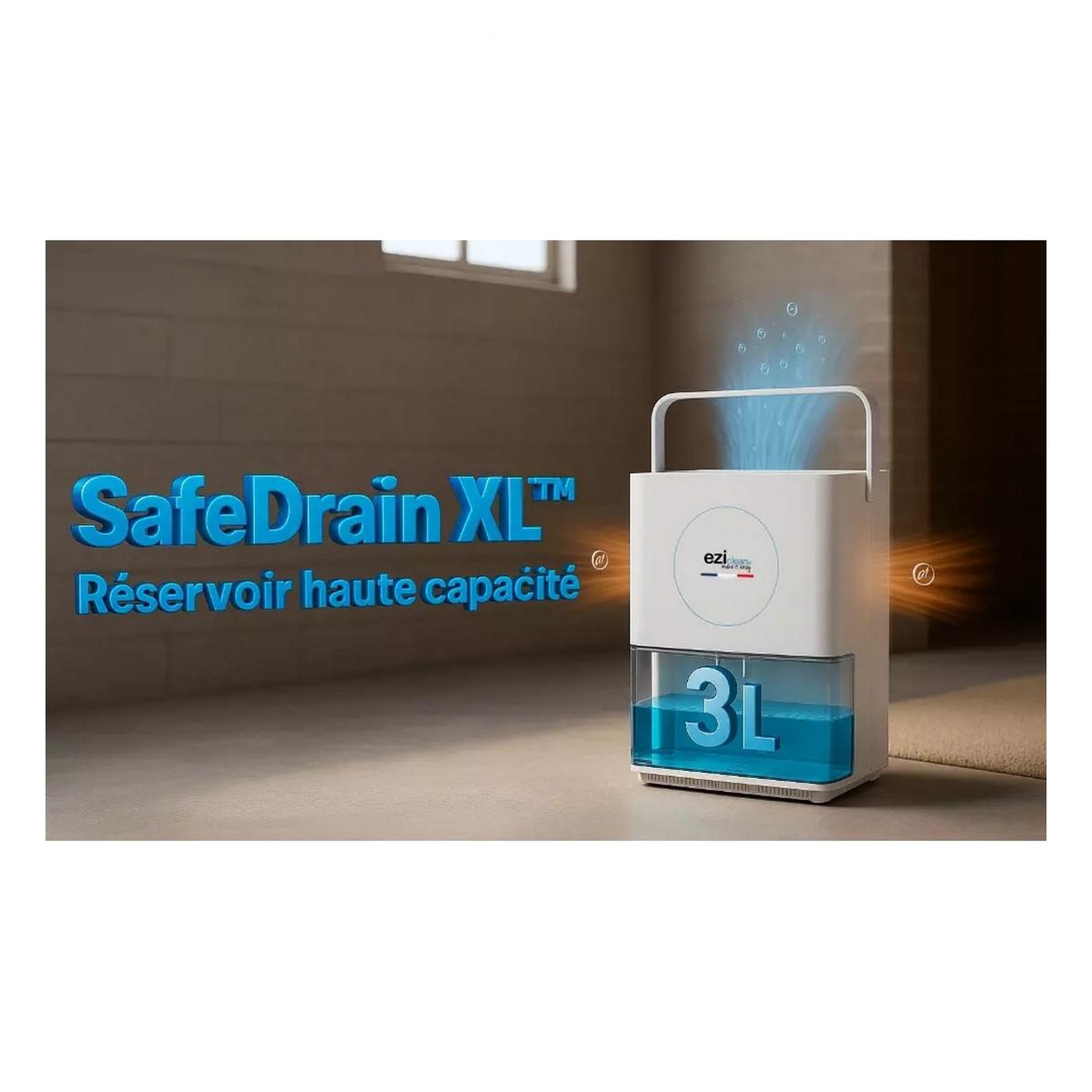 Voir la diapositive 5 : EZICLEAN Déshumidificateur 0.6l/j blanc - DRYFLOWX