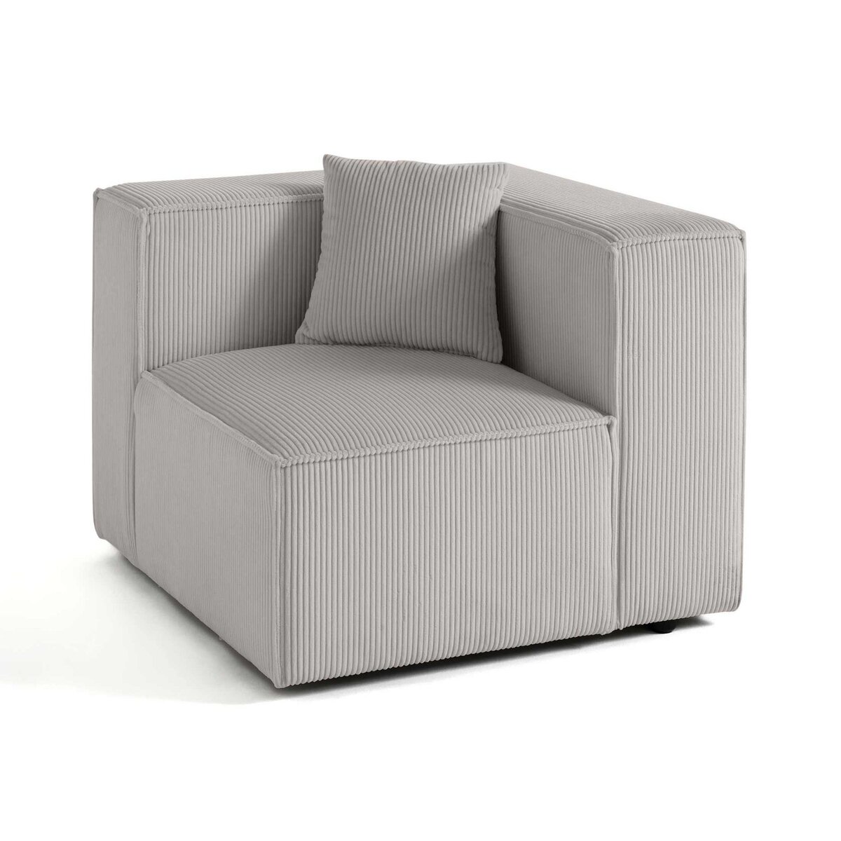 LISA DESIGN Arty - module d'assise droit - en velours côtelé