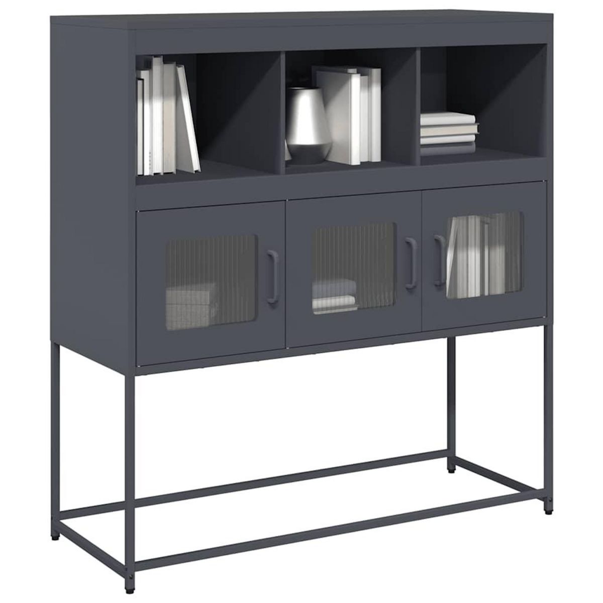 VIDAXL Buffet anthracite 100,5x39x107 cm acier lamine a froid