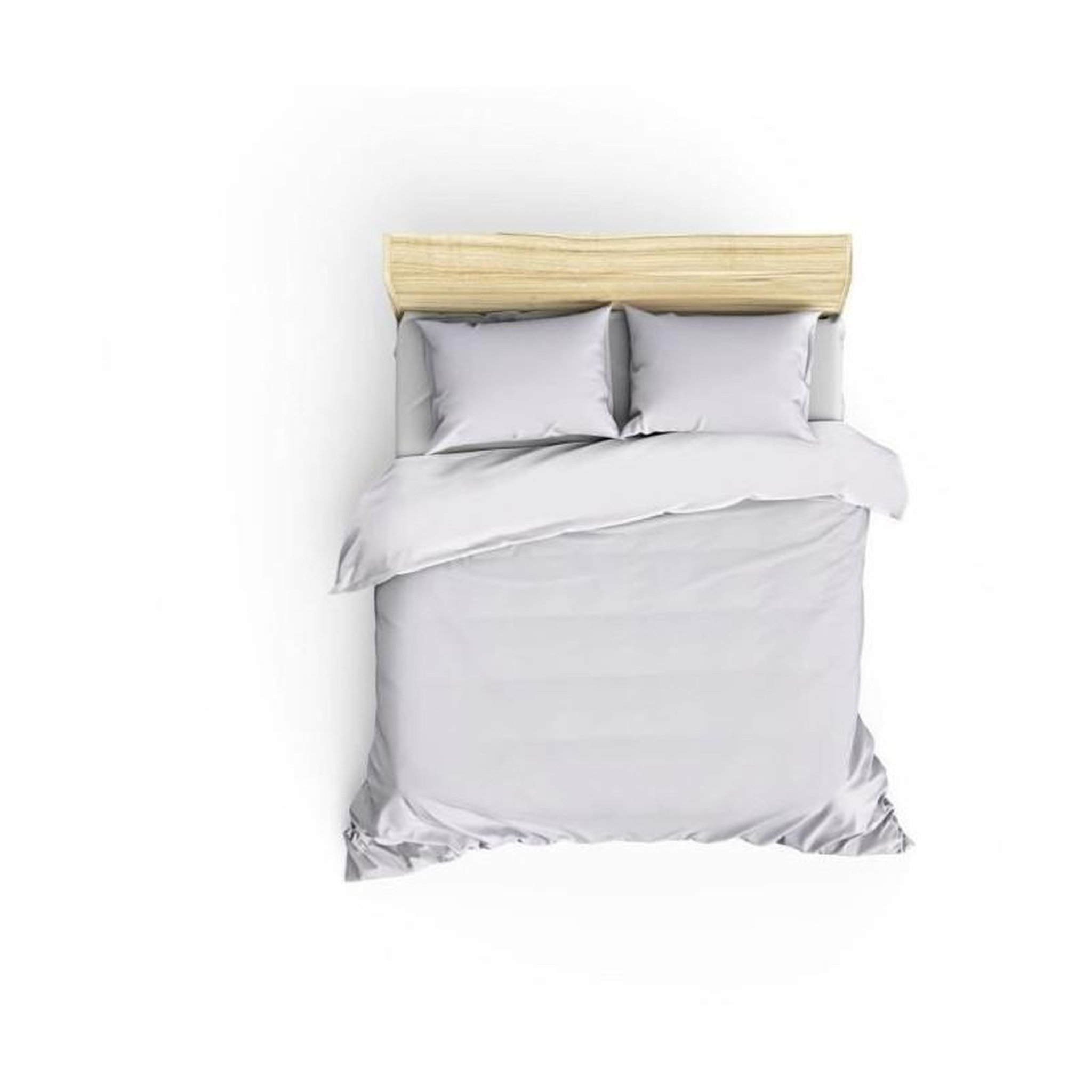 Voir la diapositive 2 : GENERIQUE Parure de lit - 129CTN63488 - 1 housse de couette 220 x 240 cm + 2 taies d'oreiller 60 x 60 cm - Satiné 100% coton - Blanc