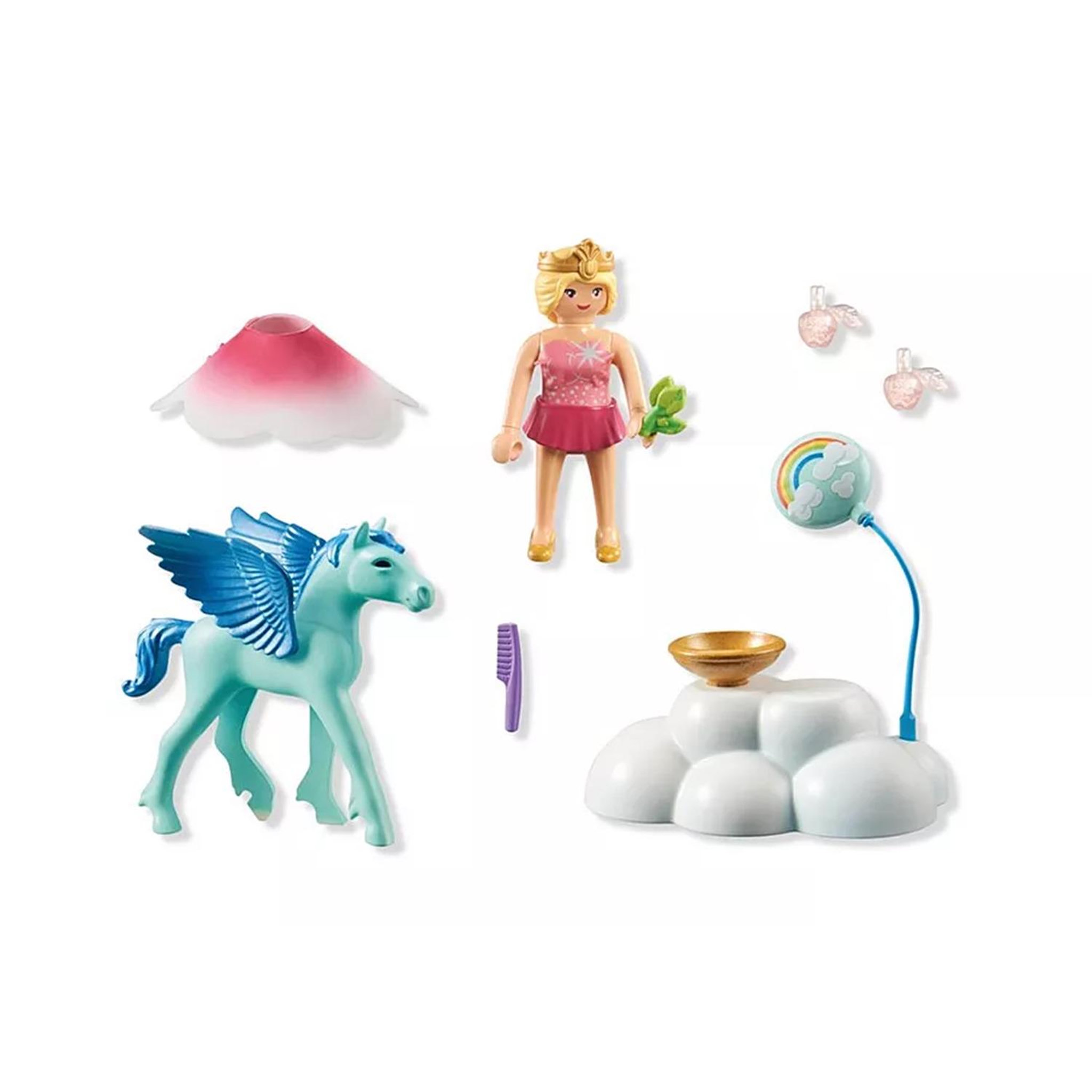 Voir la diapositive 3 : PLAYMOBIL Princesse et poulain ailé, nuage et accessoires