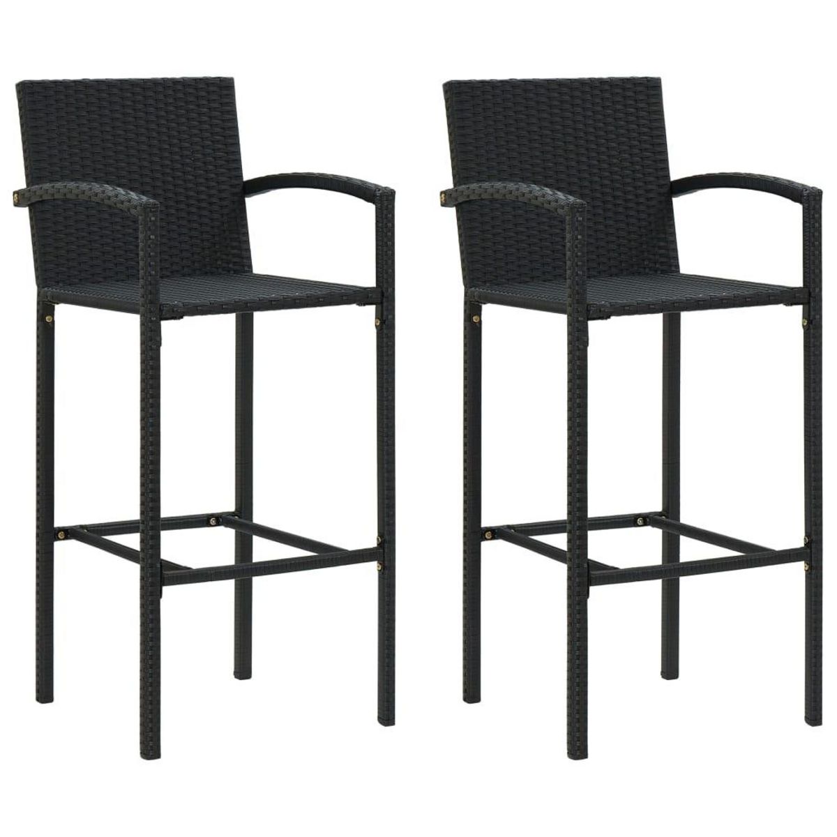 VIDAXL Ensemble de bar de jardin 3 pcs Noir