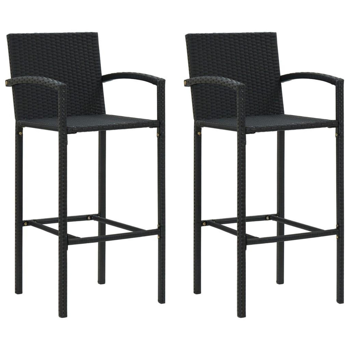 VIDAXL Ensemble de bar de jardin 3 pcs Noir