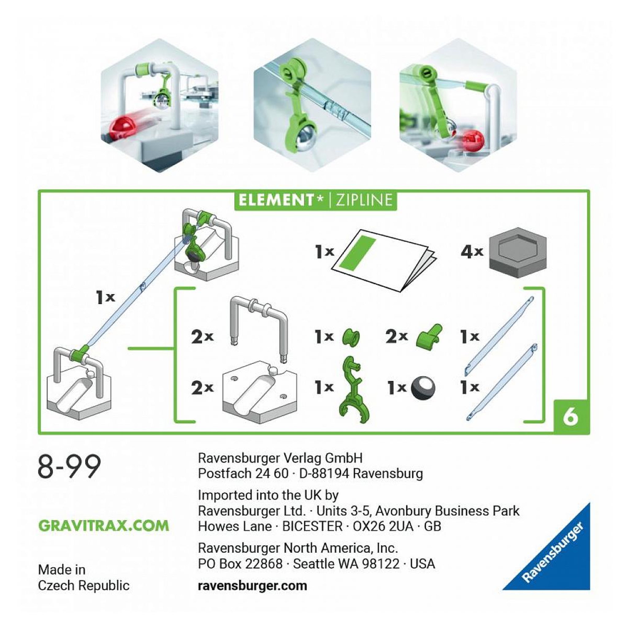 Voir la diapositive 2 : RAVENSBURGER Element Zipline Tyrolienne