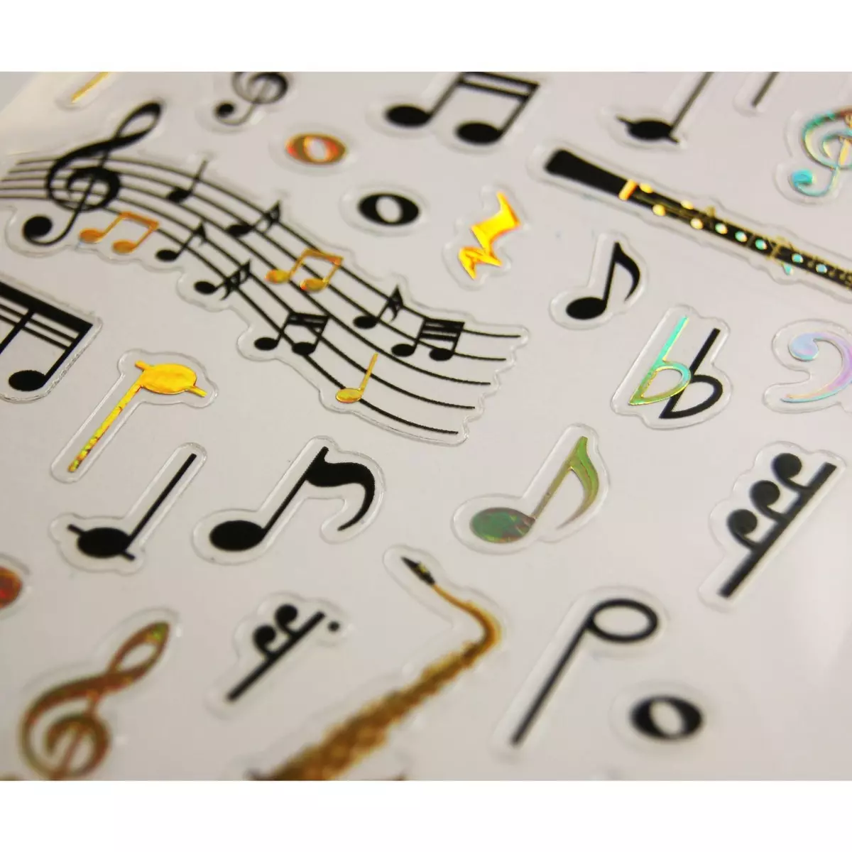  Stickers Notes et instruments de musique - Dorures - 1,8 cm