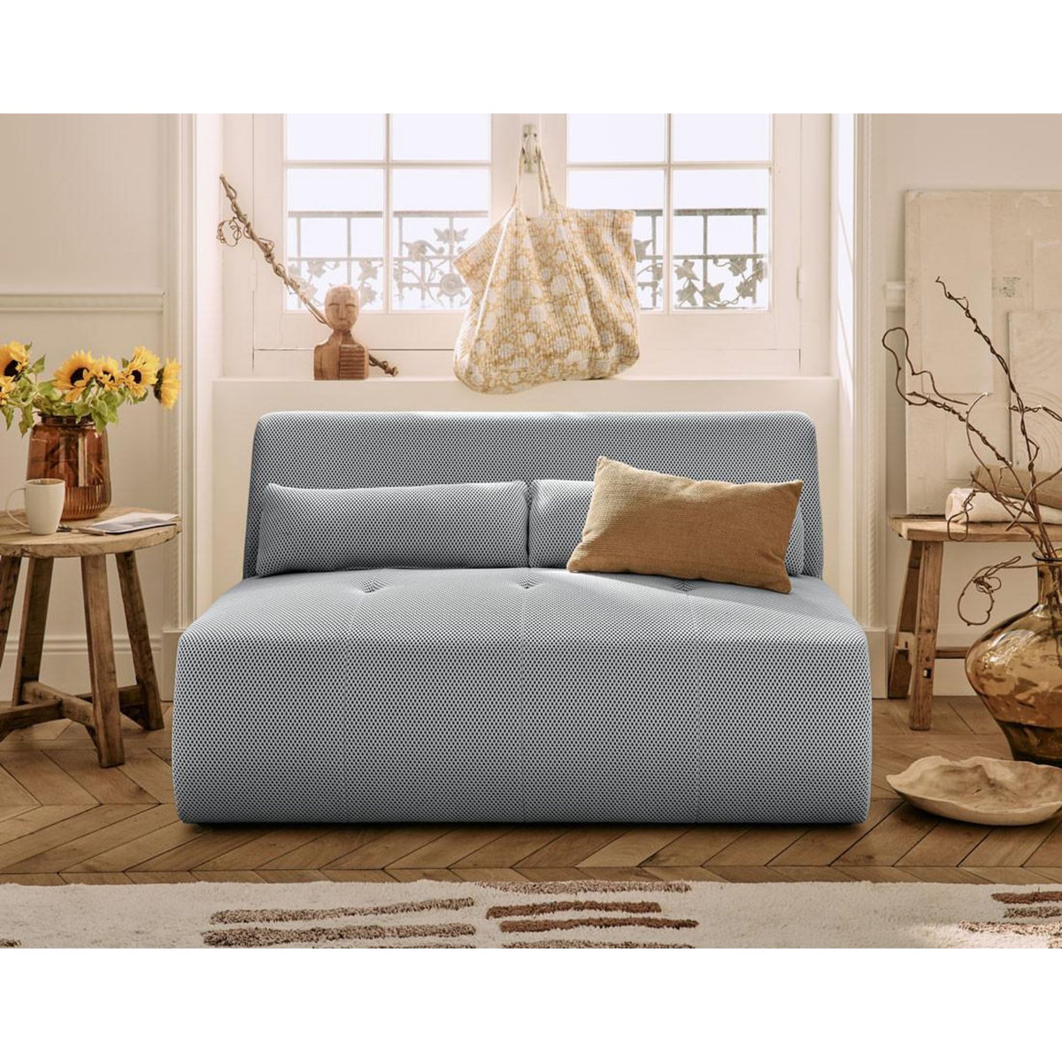 LISA DESIGN Onyx - canapé droit 2 places - en tissu mailles 3d