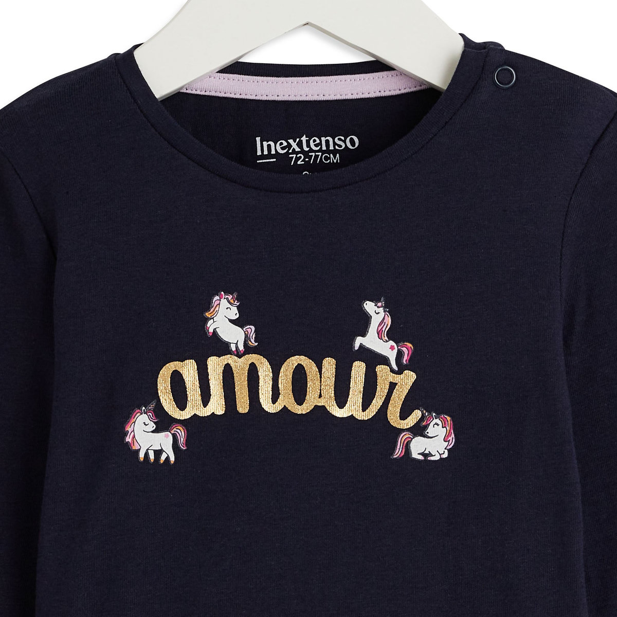 INEXTENSO T-shirt manches longues licorne en coton bébé fille