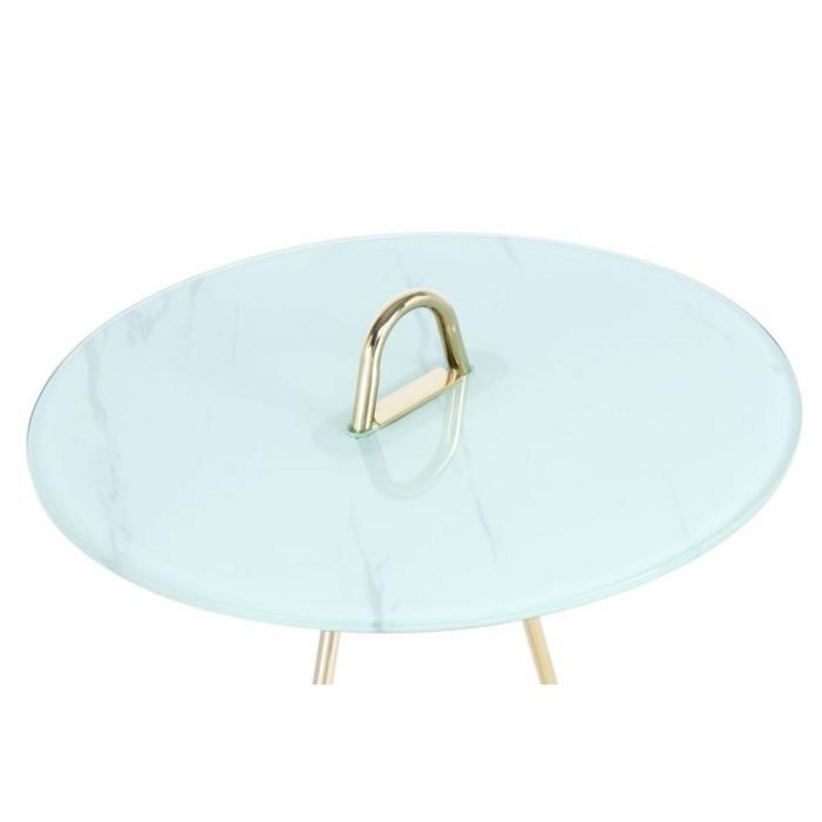 Paris Prix Table d'Appoint Design  Pendule  60cm Or & Blanc