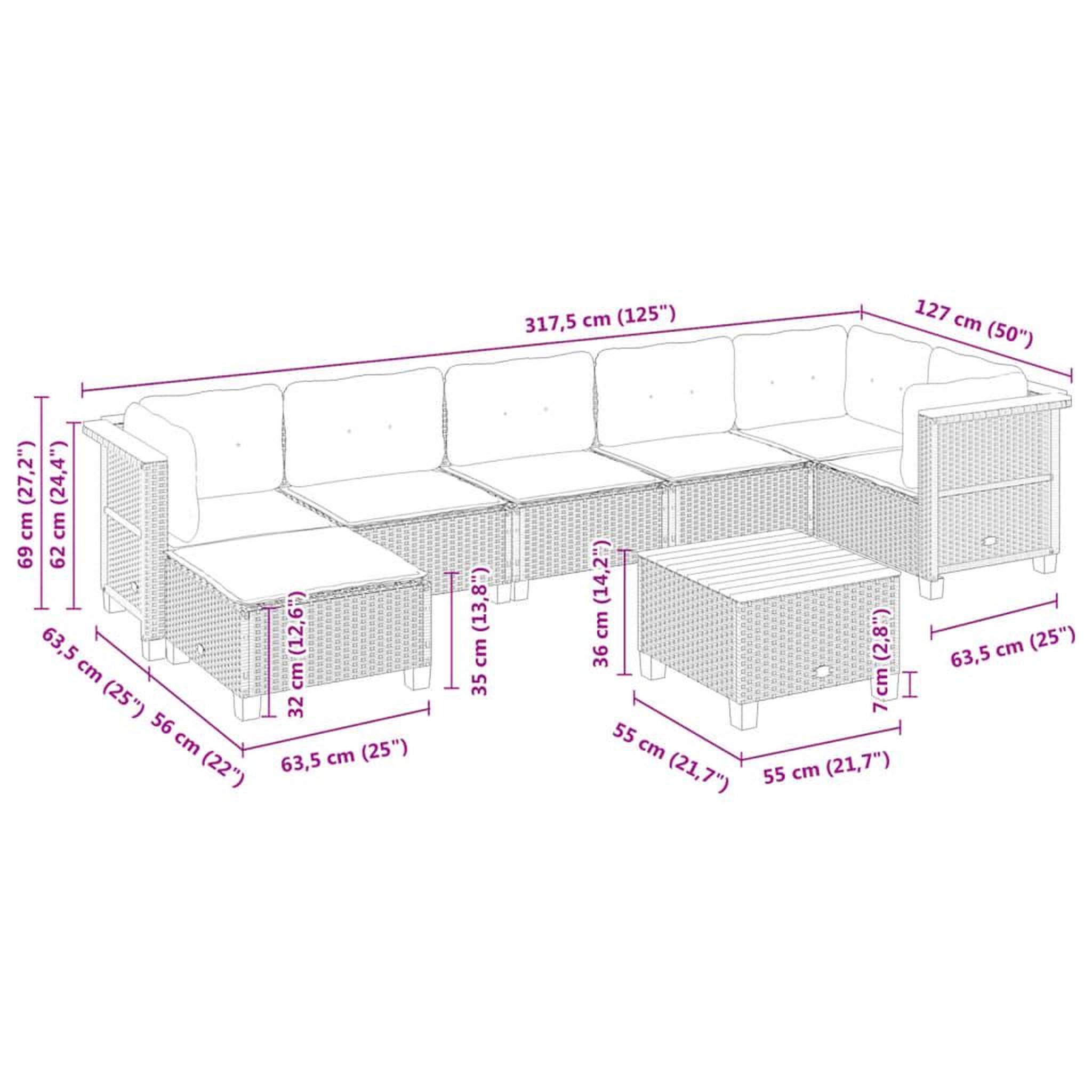 Voir la diapositive 6 : VIDAXL Salon de jardin 8 pcs avec coussins noir resine tressee