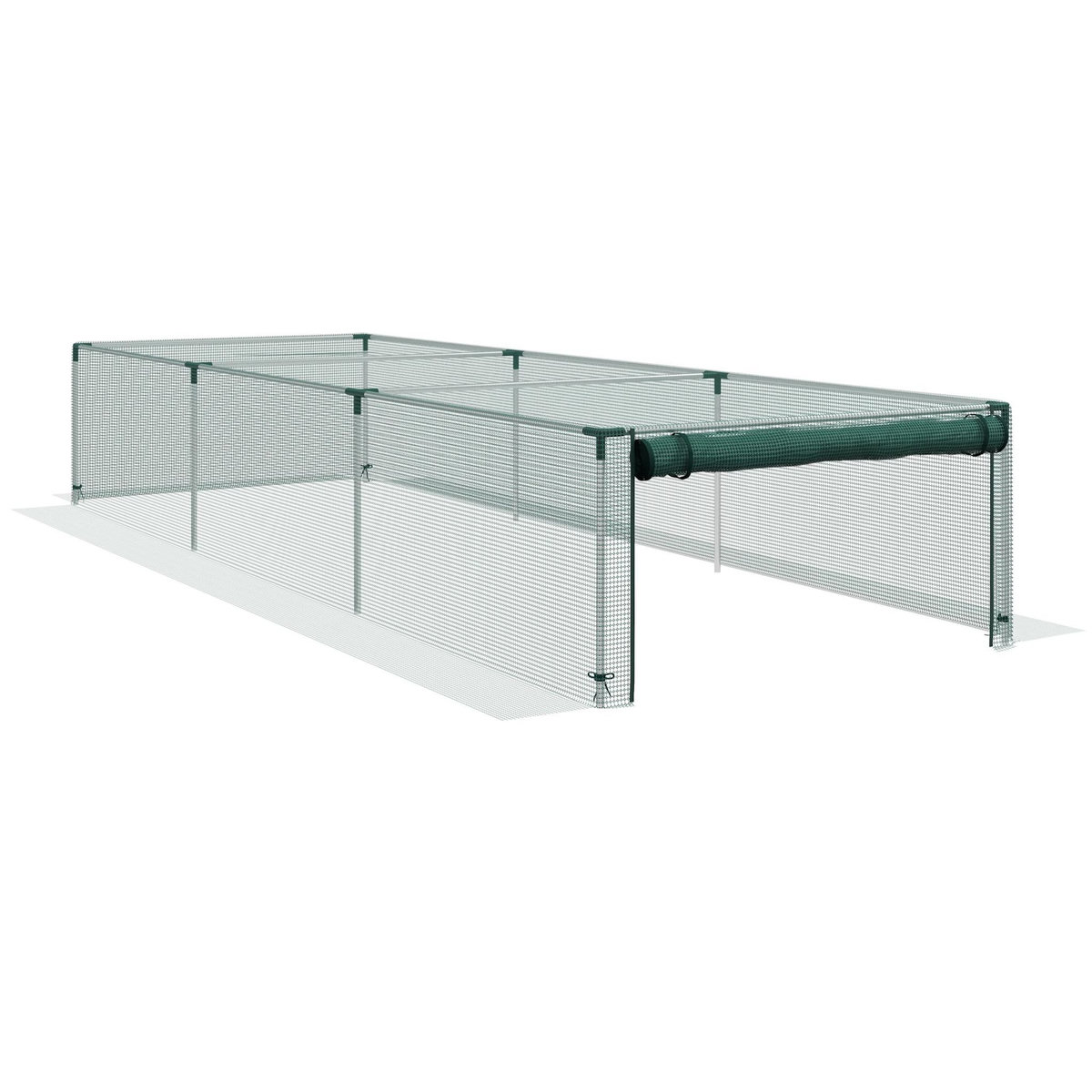 OUTSUNNY Serre de jardin serre à tomates filet protection porte HDPE vert