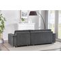 Voir la diapositive 5 : CONCEPT USINE Canapé convertible d'angle réversible 4 places velours côtelé gris COSY