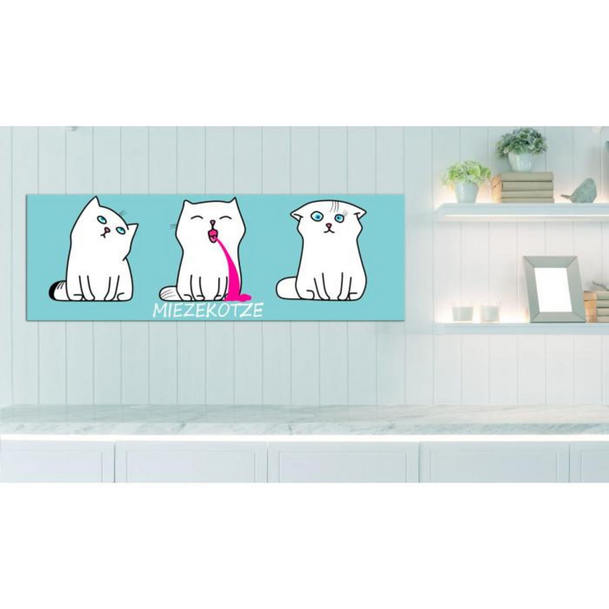 Paris Prix Tableau Imprimé  Miezekotze : Cat Trio Blue